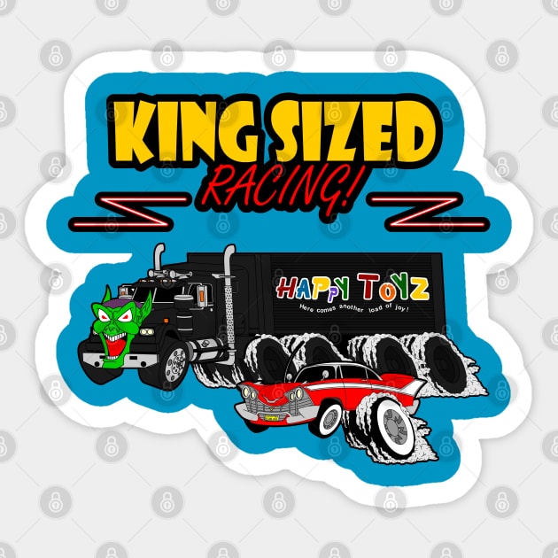 Stephen King Sized Racing! Sticker by RobotGhost